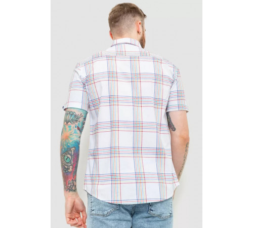 Сорочка чоловіча в клітку, колір молочний, 214R244564