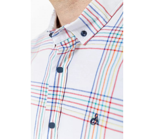 Сорочка чоловіча в клітку, колір молочний, 214R244564