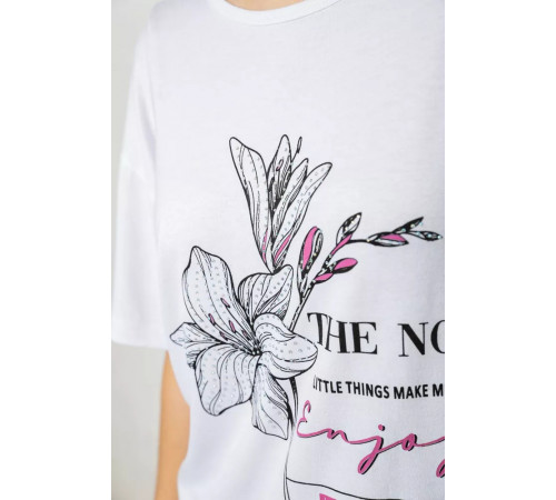 Футболка жіноча з принтом, колір білий, 244R605