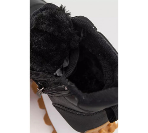 Кросівки жіночі з хутром, колір чорний, 243RGM91