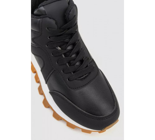 Кросівки жіночі з хутром, колір чорний, 243RGM91