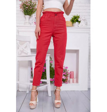 Жіночі прямі джинси МОМ, червоного кольору, 164R2010