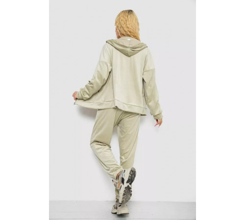 Спортивный костюм женский велюровый, цвет светло-оливковый, 238R107-2.