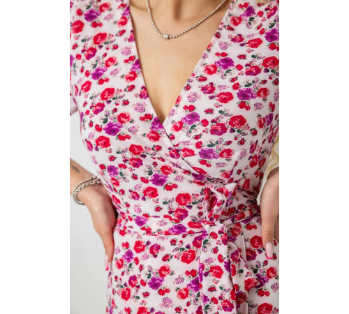 Сарафан з квітковим принтом, колір рожево-червоний, 241R181