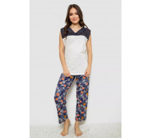 Пижама женская с принтом, цвет молочный, 243R903061.