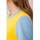 Жовто-блакитна жіноча футболка, з натуральної тканини, 102R289-1