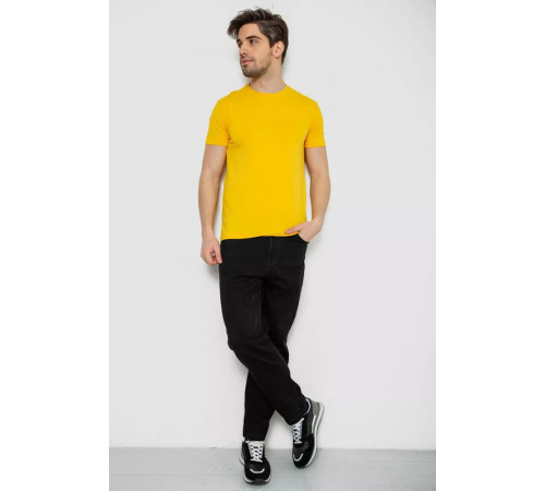 Футболка чоловіча однотонна базова, колір жовтий, 244R2407