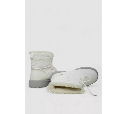 Дутики жіночі зимові на хутрі, колір біло-сірий, 248RFM07