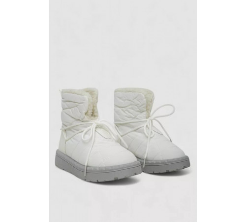 Дутики жіночі зимові на хутрі, колір біло-сірий, 248RFM07