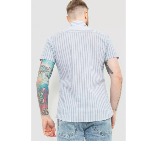 Сорочка чоловіча в смужку, колір сіро-блакитний, 186R0618