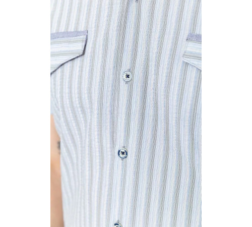 Сорочка чоловіча в смужку, колір сіро-блакитний, 186R0618