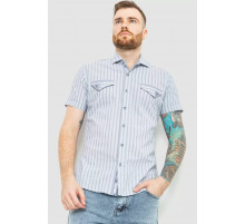 Рубашка мужская в полоску, цвет серо-голубой, 186R0618.