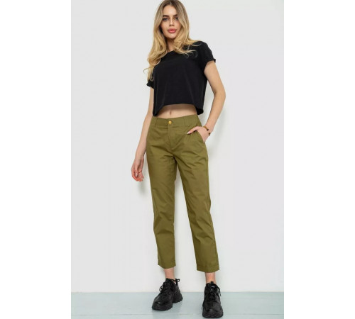 Брюки женские, цвет оливковый, 244R158.