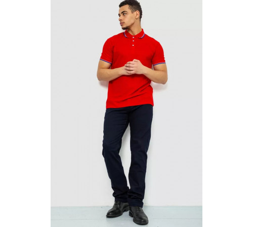 Поло чоловіче однотонне, колір червоний, 243RA25