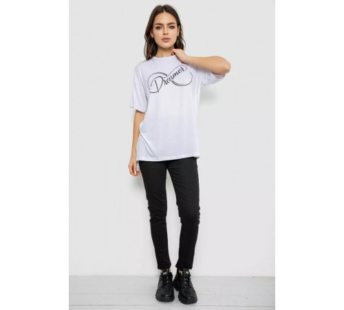 Футболка жіноча з принтом, колір білий, 244R611