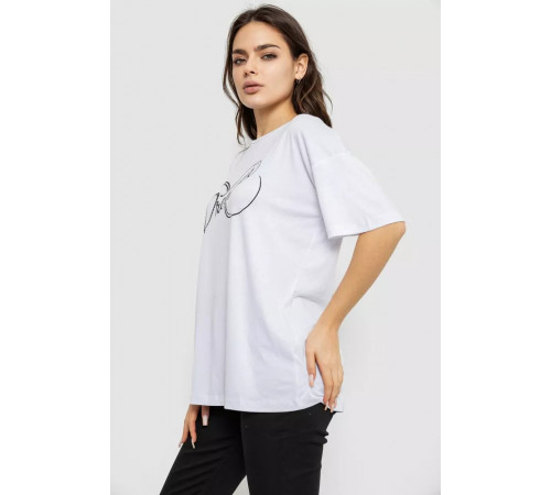 Футболка жіноча з принтом, колір білий, 244R611