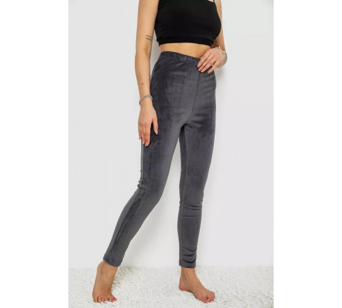 Лосины велюровые утепленные, цвет серый, 238R58643