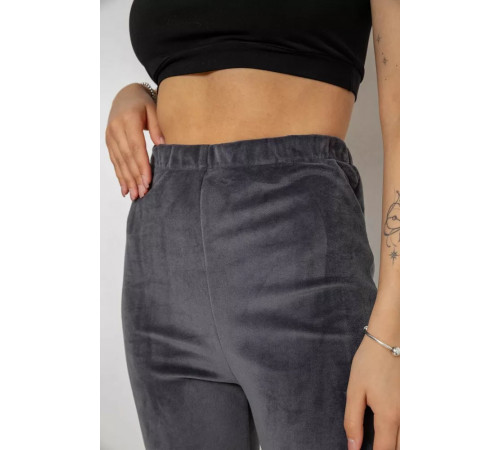 Лосины велюровые утепленные, цвет серый, 238R58643