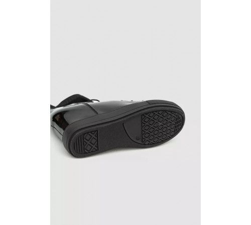 Туфли-сникерсы женские лаковые, цвет черный, 131RA80-1.