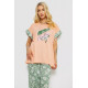 Піжама жіноча з принтом, колір персиковий, 243R8485-1