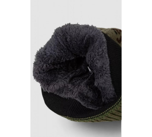 Шапка чоловіча камуфляж на хутрі, колір хакі, 244RM49