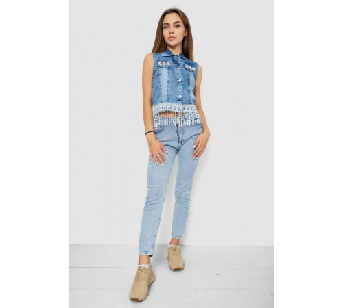 Жилетка жіноча джинсова, колір блакитний, 247R8072