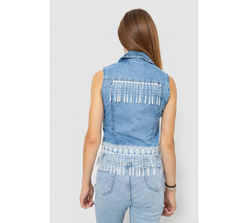 Жилетка жіноча джинсова, колір блакитний, 247R8072