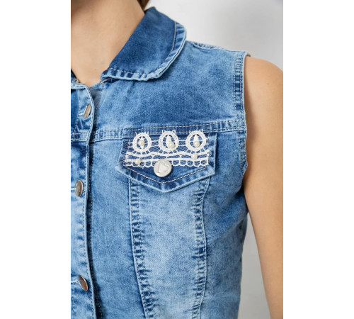 Жилетка жіноча джинсова, колір блакитний, 247R8072