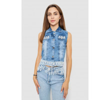 Жилетка жіноча джинсова, колір блакитний, 247R8072