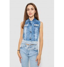 Жилетка жіноча джинсова, колір блакитний, 247R8072