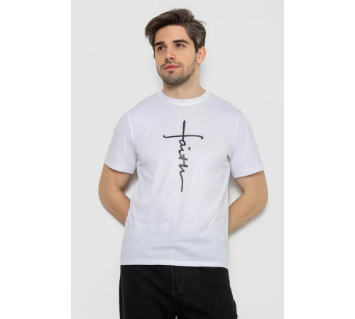 Футболка чоловіча з принтом, колір білий, 241R1903