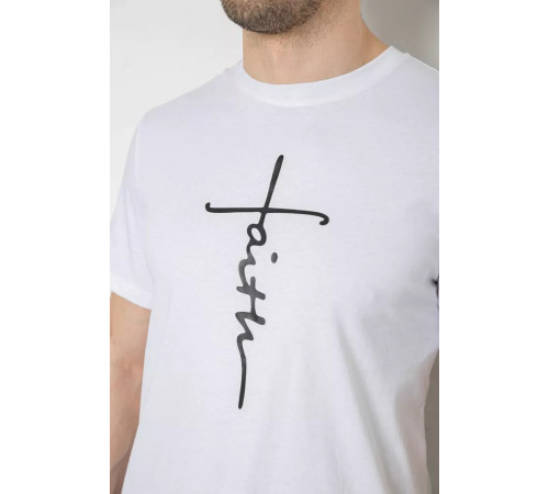 Футболка чоловіча з принтом, колір білий, 241R1903