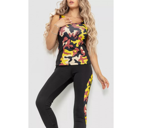 Спорт жіночий костюм для фітнесу, колір мілітарі, 102R075-1