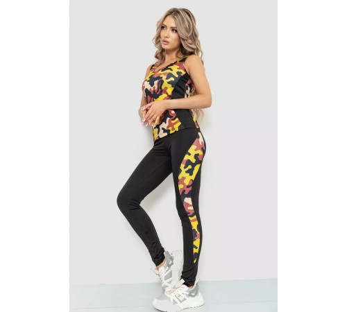 Спорт жіночий костюм для фітнесу, колір мілітарі, 102R075-1