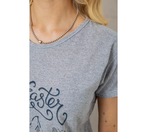 Піжама жіноча з принтом, колір сірий, 243R2492