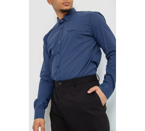 Рубашка мужская классическая, цвет темно-синий, 244R31-56-302.