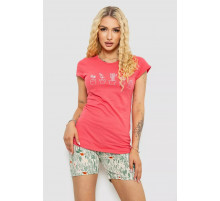 Піжама жіноча з принтом, колір рожевий, 243R3248