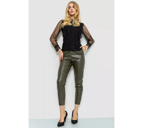 Лосины женские из экокожи, цвет хаки, 214R5032