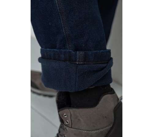 Джинсы мужские утепленные на флисе, цвет синий, 129R9834-1.