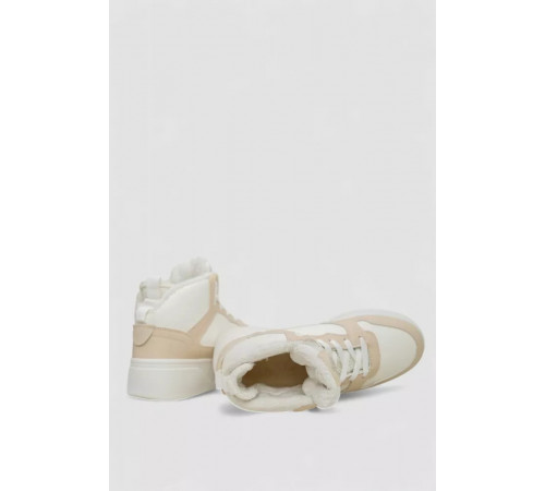 Кросівки жіночі зимові на хутрі, колір біло-бежевий, 248RQT10