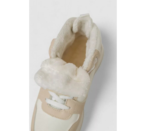 Кросівки жіночі зимові на хутрі, колір біло-бежевий, 248RQT10