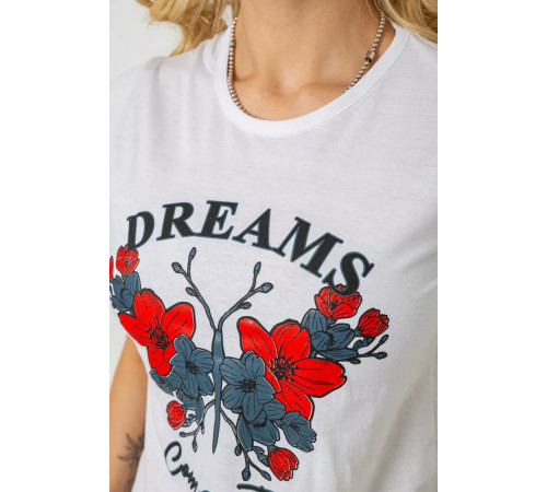 Піжама жіноча з принтом, колір білий, 243R3049-1