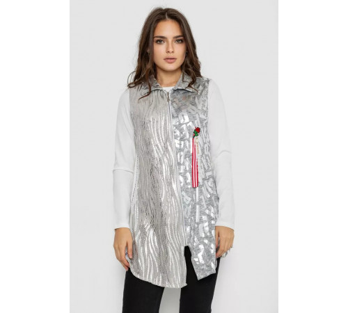 Сукня на блискавці в комплекті з лонгслівом, колір сірий, 247R16959