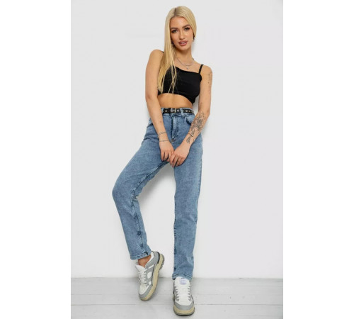Джинсы женские MOM стрейч, цвет синий, 244R00549