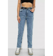 Джинсы женские MOM стрейч, цвет синий, 244R00549