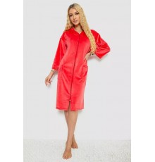 Халат женский велюровый на молнии, цвет коралловый, 238R101-1.