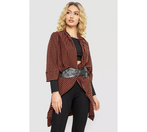 Жіночий кардиган в смужку, колір коричнево-чорний, 244R30614