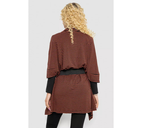 Жіночий кардиган в смужку, колір коричнево-чорний, 244R30614