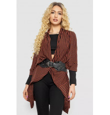 Жіночий кардиган в смужку, колір коричнево-чорний, 244R30614