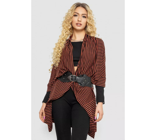 Жіночий кардиган в смужку, колір коричнево-чорний, 244R30614